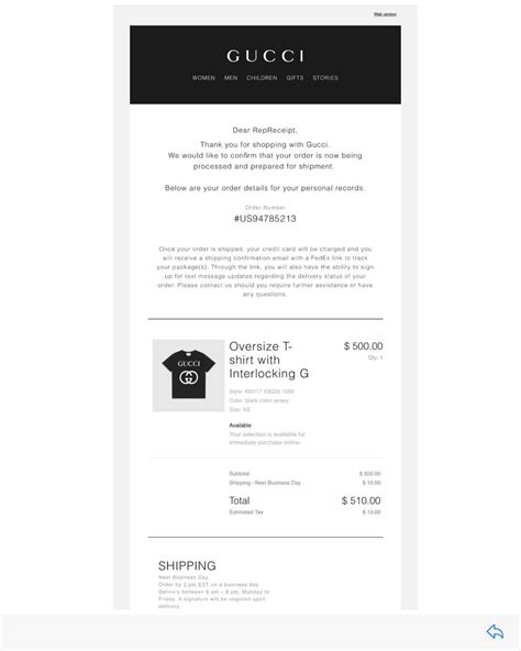 gucci check order status